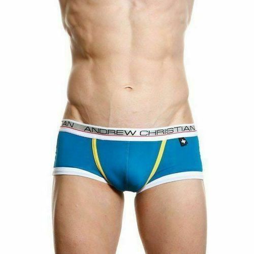 Мужские трусы хипсы синие Andrew Christian Show-it-low-profile Boxer blue