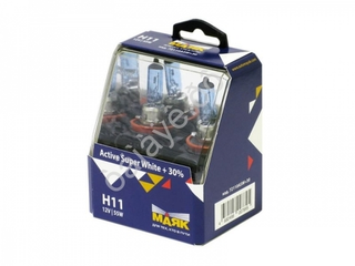 Автолампа H11 12V 55W Маяк   +30% Active Super  White (к-т)