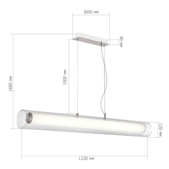 SL2010.113.01 Светильник подвесной ST-Luce Никель/Белый, Прозрачный LED 1*40W 3000K/4000K ENFYS