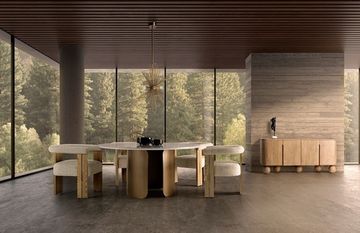 Обеденный стол VIMPERK 150 мрамор и сталь Испания