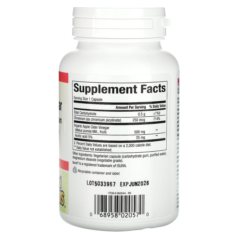 Natural Factors, Ферментированный яблочный уксус, 500 мг, 90 вегетарианских капсул