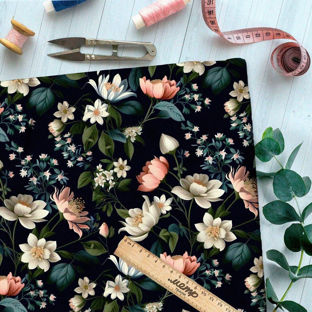 Ткань премиум шелк искусственный Армани чарующие танцы