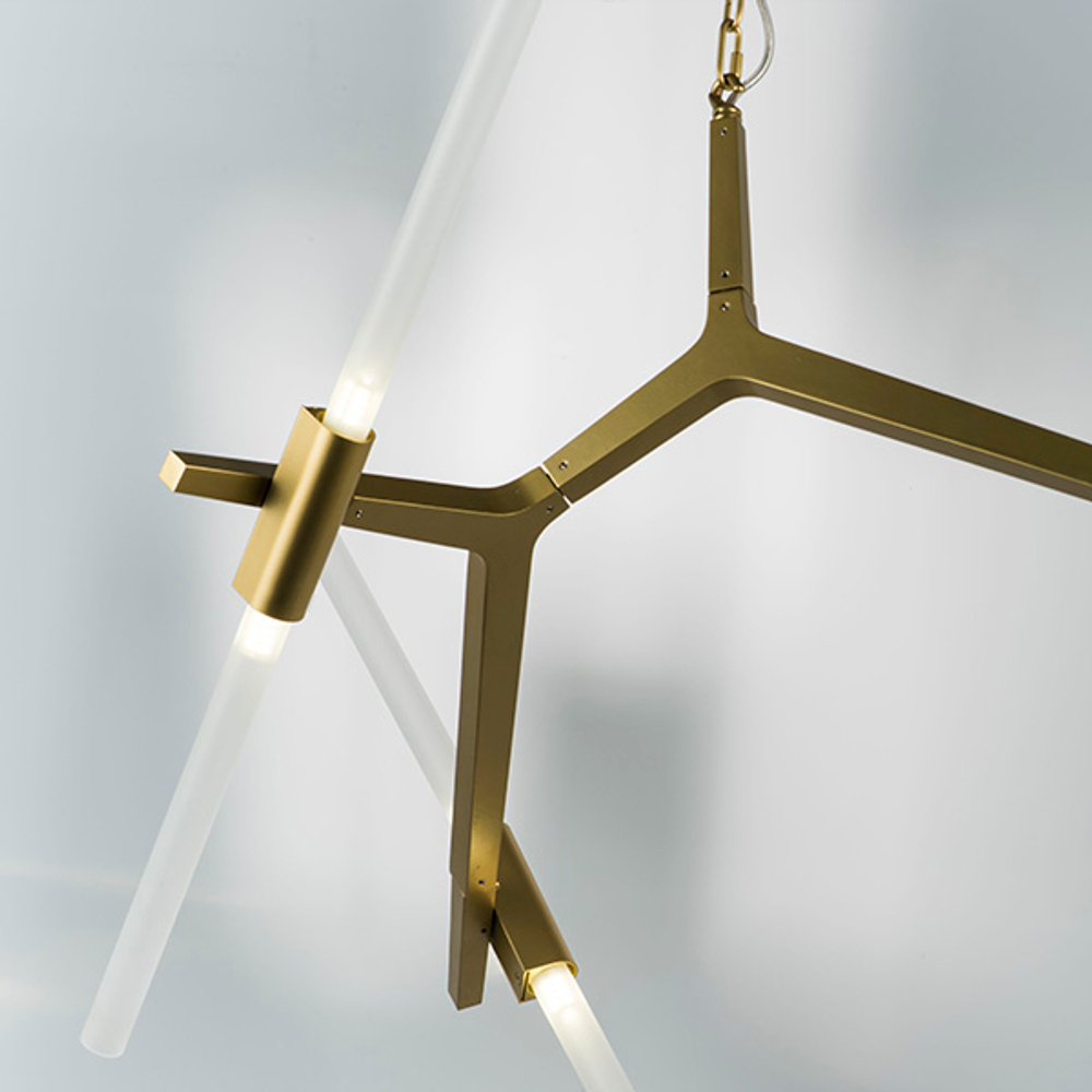 742063 Люстра STRUTTURA 6х6W (led) G9 ЗОЛОТО МАТОВЫЙ