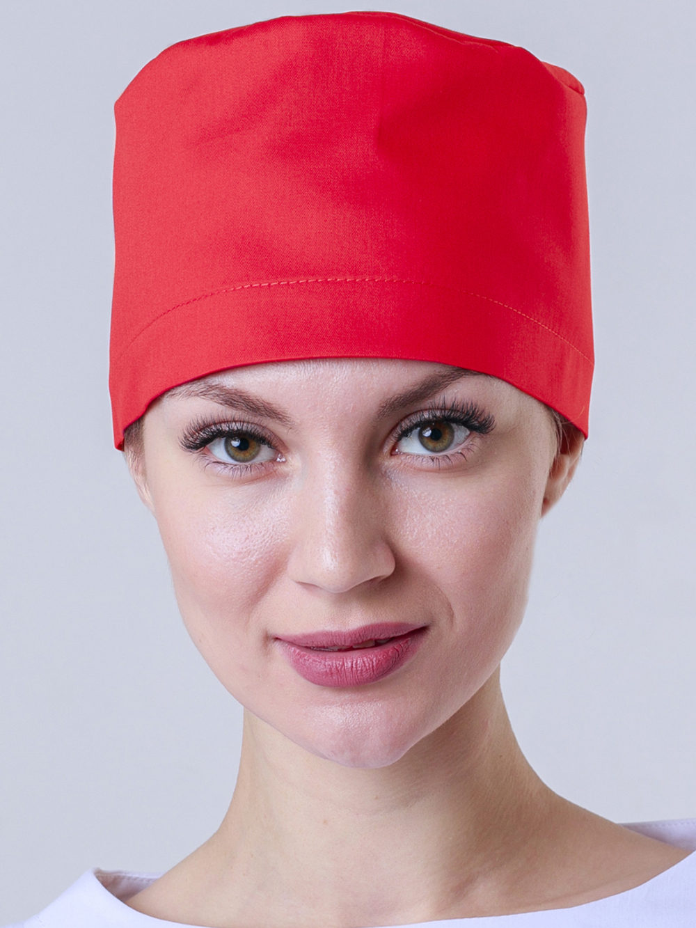 Красный медицинский колпак MediS.moda