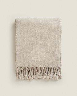 Zara Home плед из полиэстера, серый