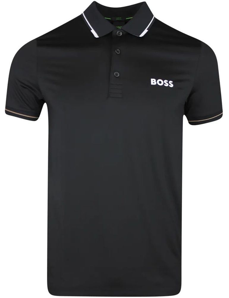 Мужское теннисное поло BOSS Paul Pro Slim Fit Polo Shirt - black