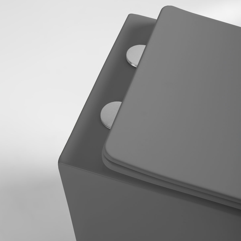 Унитаз подвесной Глобо (Globo) Vincea VT1-14SMA безободковый, цвет антрацит мат., ультратонкое сиденье микролифт