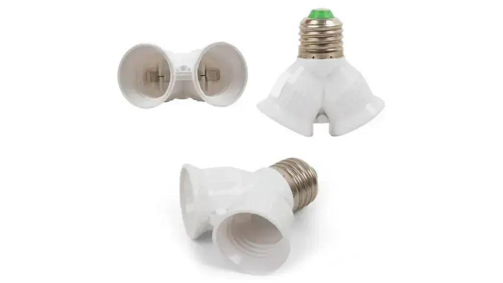 Переходник c патрона e27 на 2 патрона e27, разветвитель