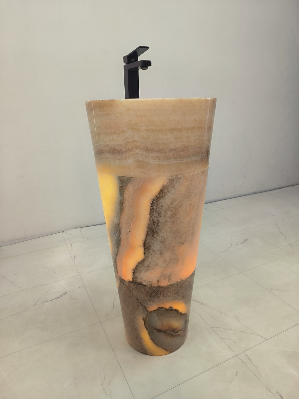 Раковина напольная из оникса Yellow ON-61358 (40*40*90)