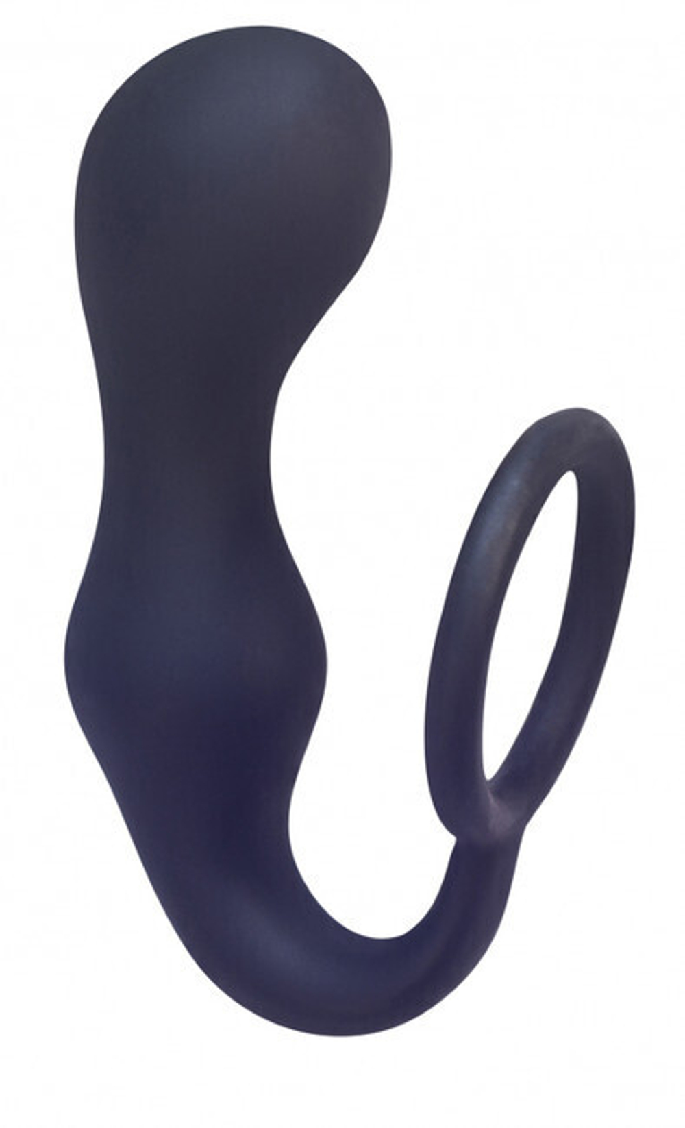 Эрекционное кольцо с анальной пробкой Double Pleasure Anal Plug Black (18 см , черный) (Цвет: черный)