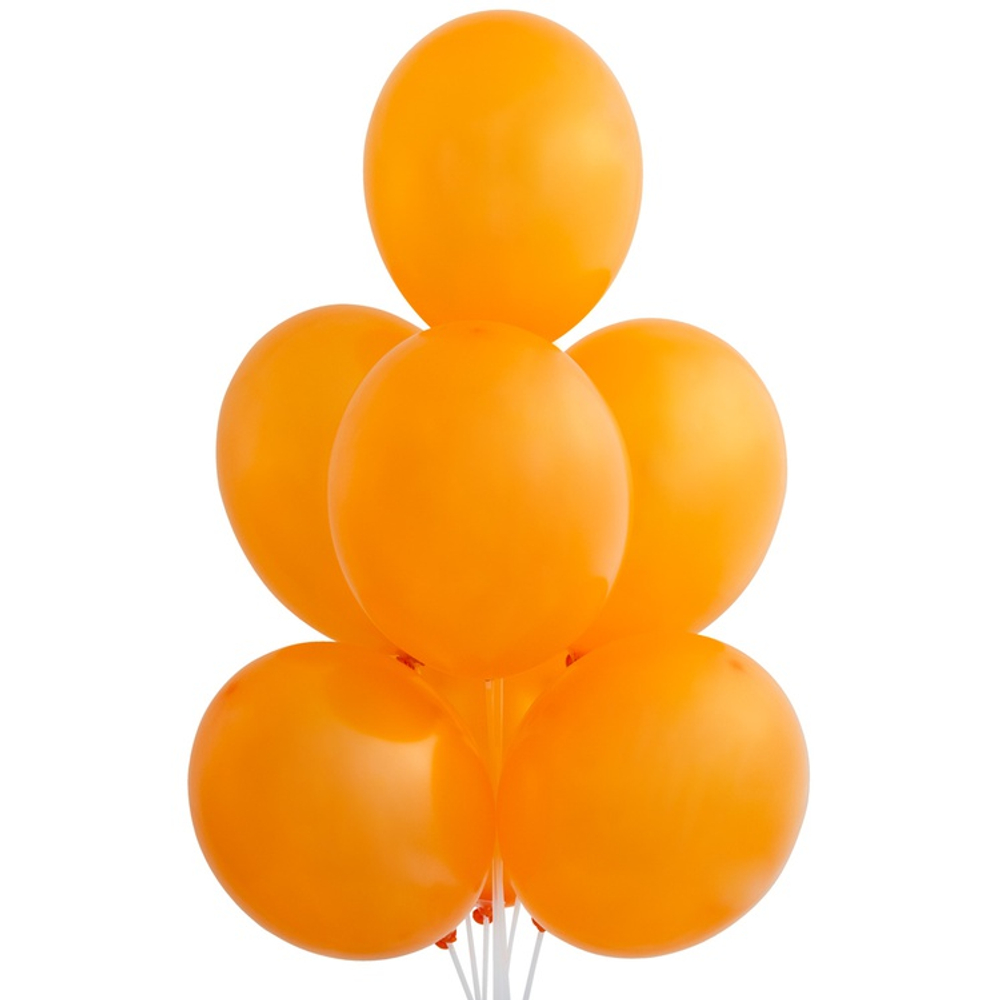 Оранжевые воздушные шары металлик Экстра Bright Orange