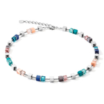 Колье Coeur de Lion Blue-Turquoise-Peach 5022/10-0751 цвет синий, серый, мульти, зеленый