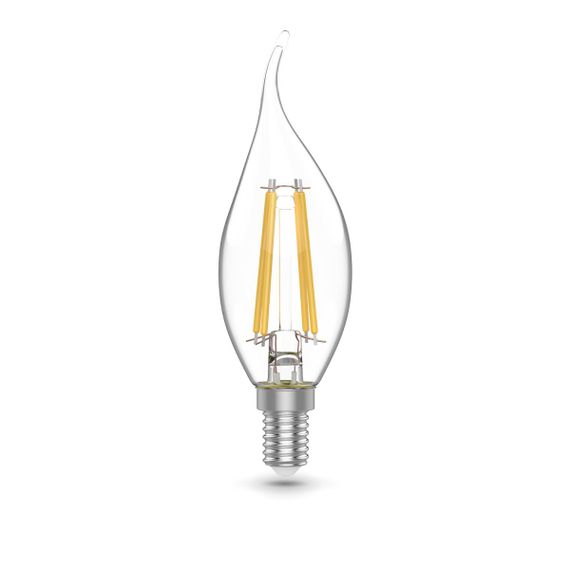 Лампа светодиодная филаментная Gauss E14 4,5W 4100К прозрачная 1041125