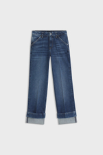 Slim-fit jeans in indigo stretch denim with turnups