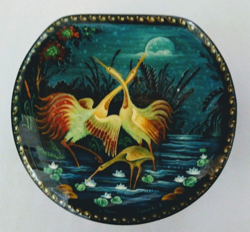 Шкатулка "Журавли" 10×10см