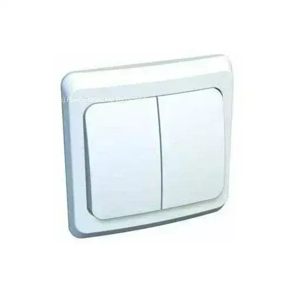 Выключатель 2-клавишный скрытый белый схема 5 ЭТЮД