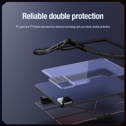 Чехол книжка синего цвета от Nillkin для Xiaomi Pad 7 и 7 Pro, серия Bumper Pro Case-Multi Angle Folding Style, многофункциональный складной стиль