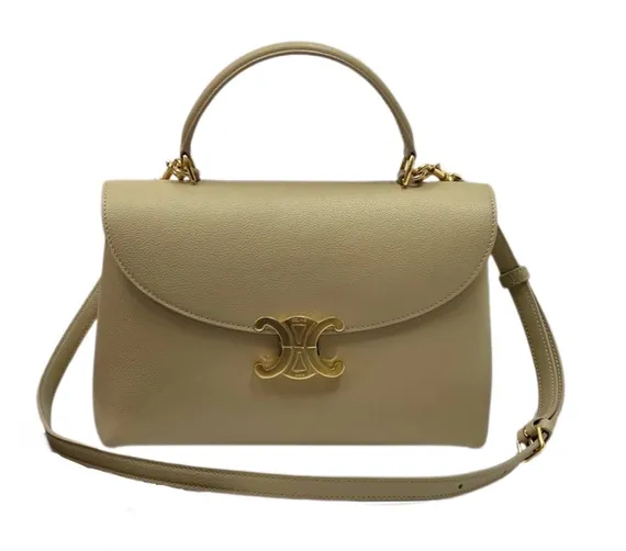 Сумки CELINE MEDIUM NINO из блестящей телячьей кожи бежевый