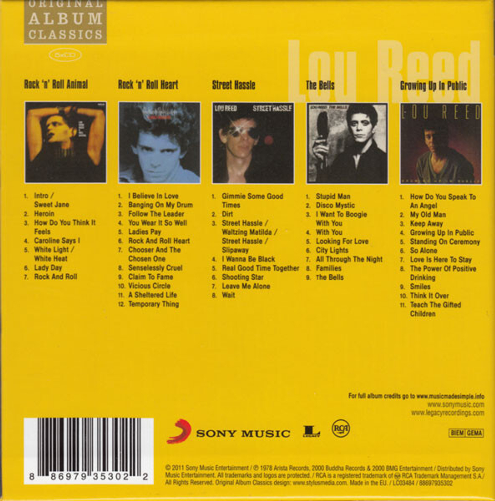 Lou Reed / Original Album Classics (5CD)