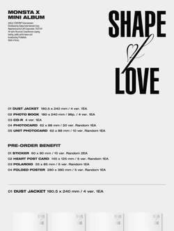 Альбом MONSTA X - SHAPE of LOVE 11th Mini Album RANDOM Version