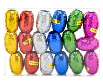 Лента упаковочная 5мм 10м 6 цветов 18шт кор