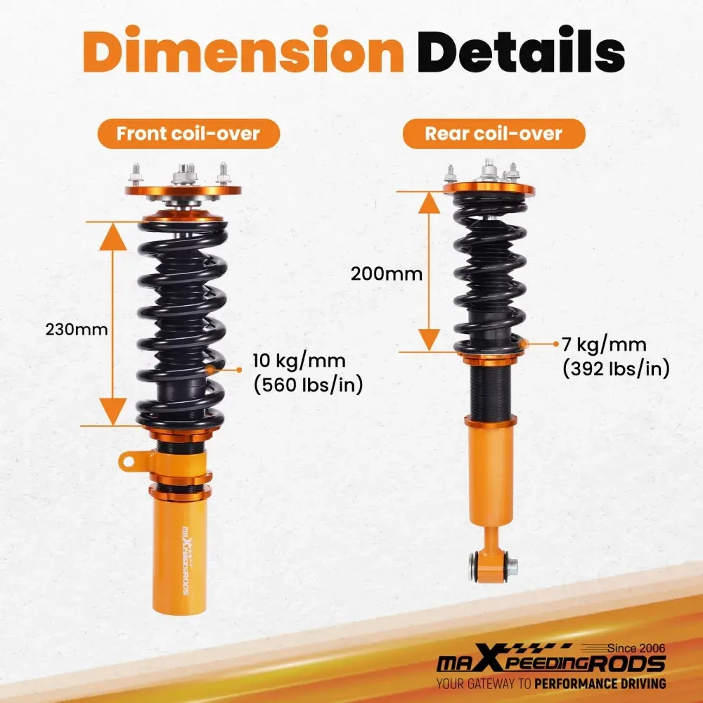 Coilovers Shock Struts подходит для автомобиля BMW 5 Series E60 Sedan 2004-2010 523 525 528 530 RWD