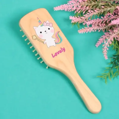 Расческа массажная детская «Baby brush» Kitty, цвет корич, 22*6,5см