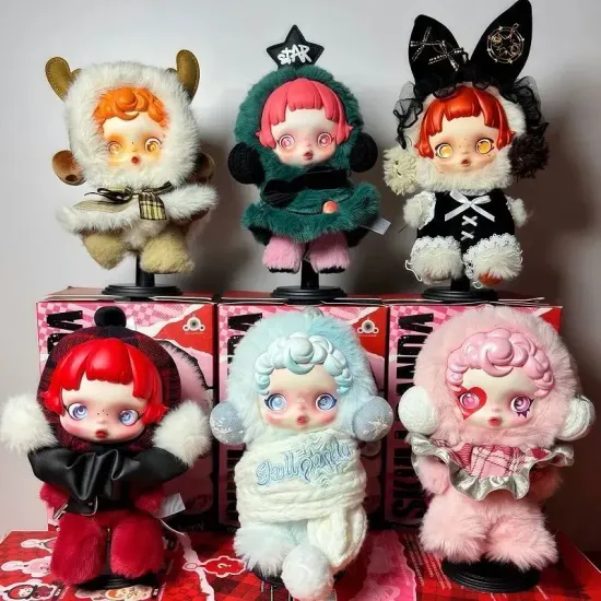 Мягкая игрушка брелок кукла Skullpanda Winter Symphony 15см