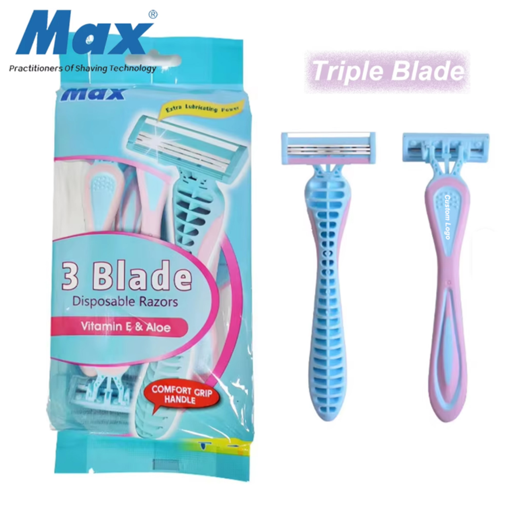 Станок для бритья одноразовый д/женщин Vitamin E & Aloe (3 лезвия) /5шт в ПЭТ уп. CN/ MAX NO.A3C0490