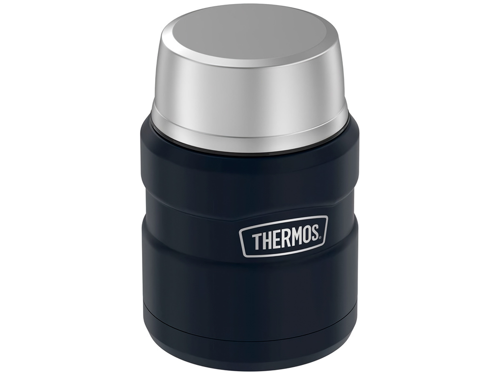 Термос для еды THERMOS KING SK-3000 MMB 0,47L, складная ложка из нержавеющей стали, чёрный