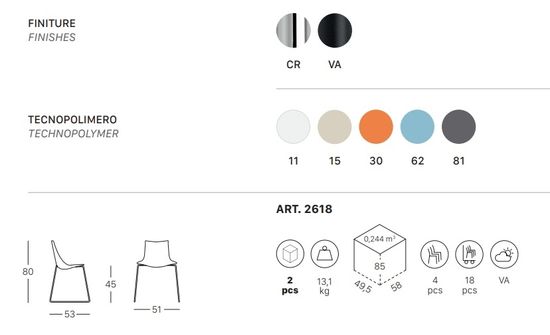 Стул пластиковый на полозьях Zebra Technopolymer