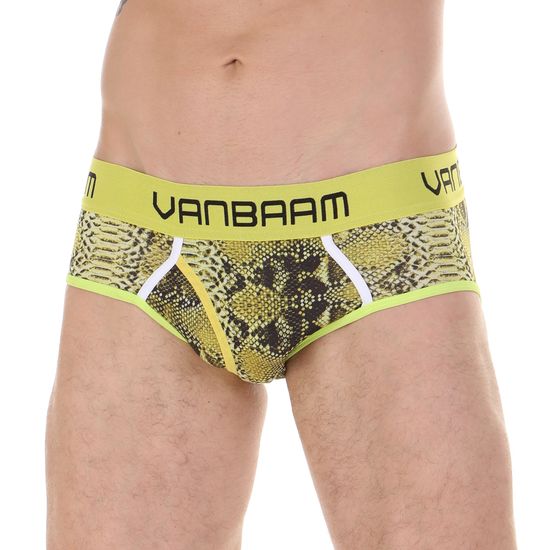 Трусы мужские брифы желтые с принтом Van Baam VB45177