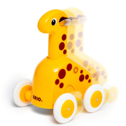 Игрушка-каталка BRIO 30229 жирафик Нажми и поедет деревянная от 12 месяцев — фото 4