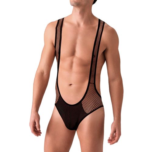 Мужское боди черное в сетку Doreanse 3053