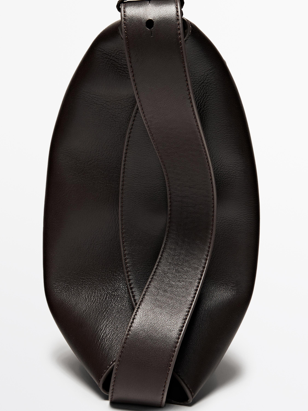 Massimo Dutti Небольшая сумка через плечо из кожи наппа, коричневый