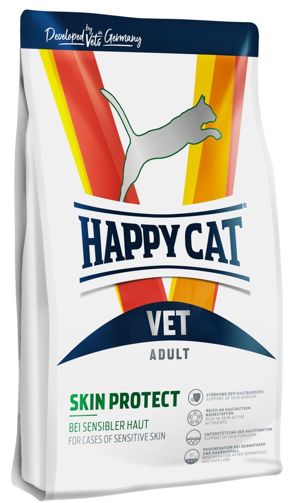 Сухой корм Happy Cat Vet Skin Protect для любых кошек с чувствительной кожей 1 кг