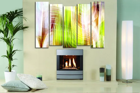 Модульная картина "Зеленая абстракция"