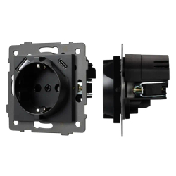 Механизм розетки с USB зарядкой SCT-MUAC-PL-BK-V (250V, 16A) (Arlight, -) 049830