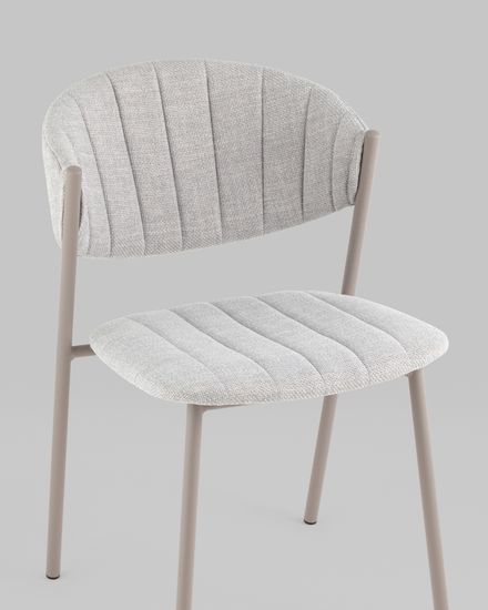 Стул Харпер ткань рогожка серо-голубой каркас серый матовый