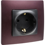 Розетка с заземлением со шторками 16А 250В антрацит ETIKA Legrand
