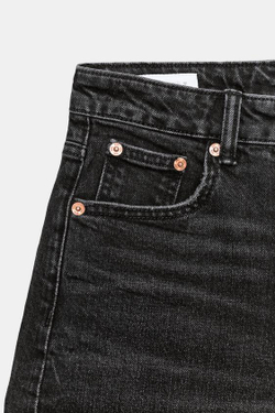 ZARA ДЖИНСОВЫЕ ШОРТЫ TRF MOM FIT С ВЫСОКОЙ ПОСАДКОЙ, АНТРАЦИТОВО-СЕРЫЙ