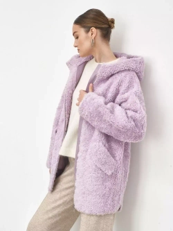 Шуба из шерсти чебурашка тедди, розовая, SilverFox
