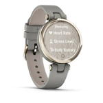 Умные часы Garmin Lily кремово-золотой безель, серый корпус Braloba и итальянский кожаный ремешок