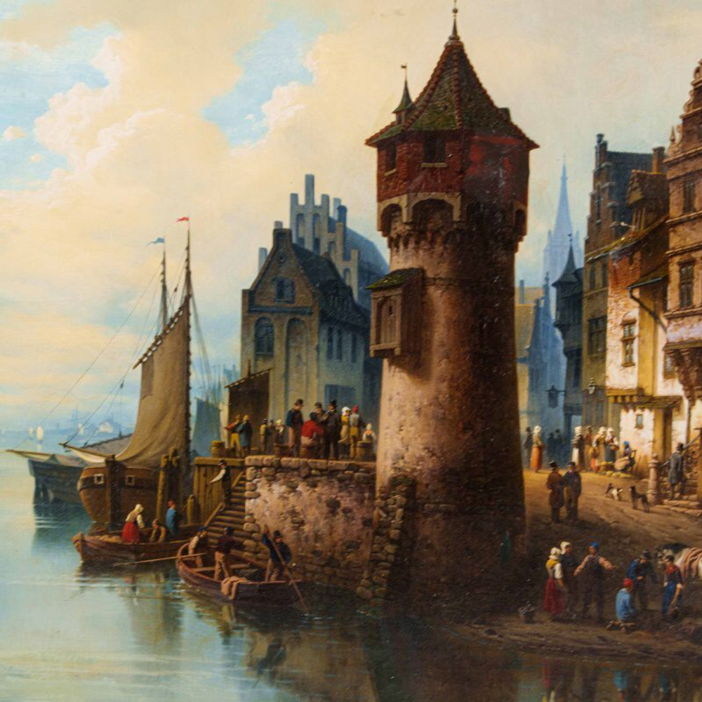 Картина  «Вид портового города / ANSICHT EINER HAFENSTADT»