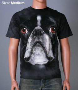 Футболка Mountain с изображением бостонского терьера - Boston Terrier Face