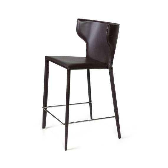 Полубарный стул Austin, темно-коричневая кожа