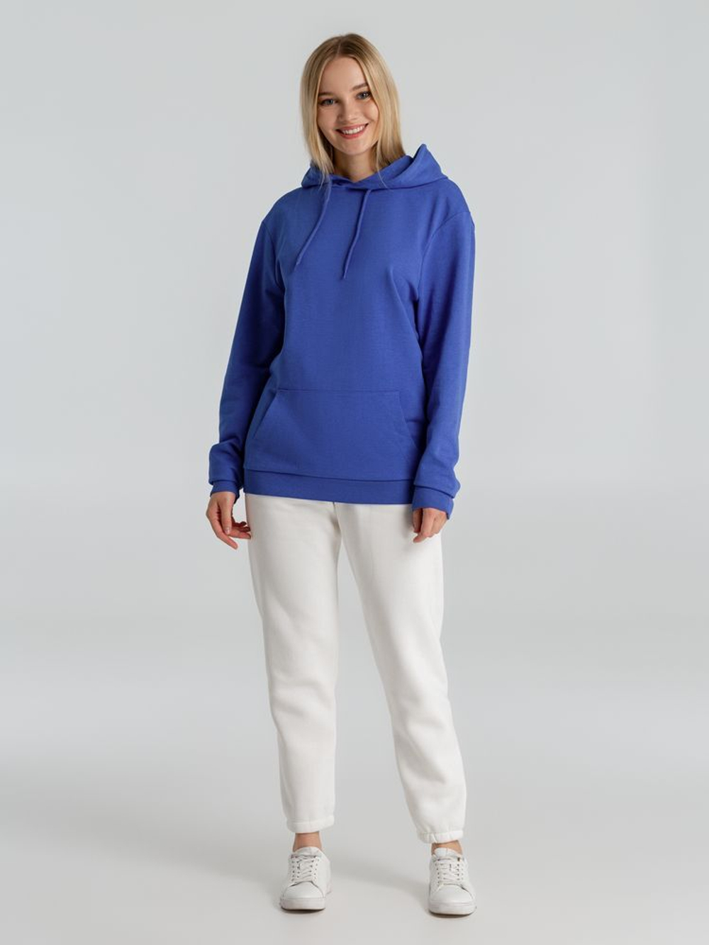 Толстовка с капюшоном унисекс Hoodie, ярко-синий меланж