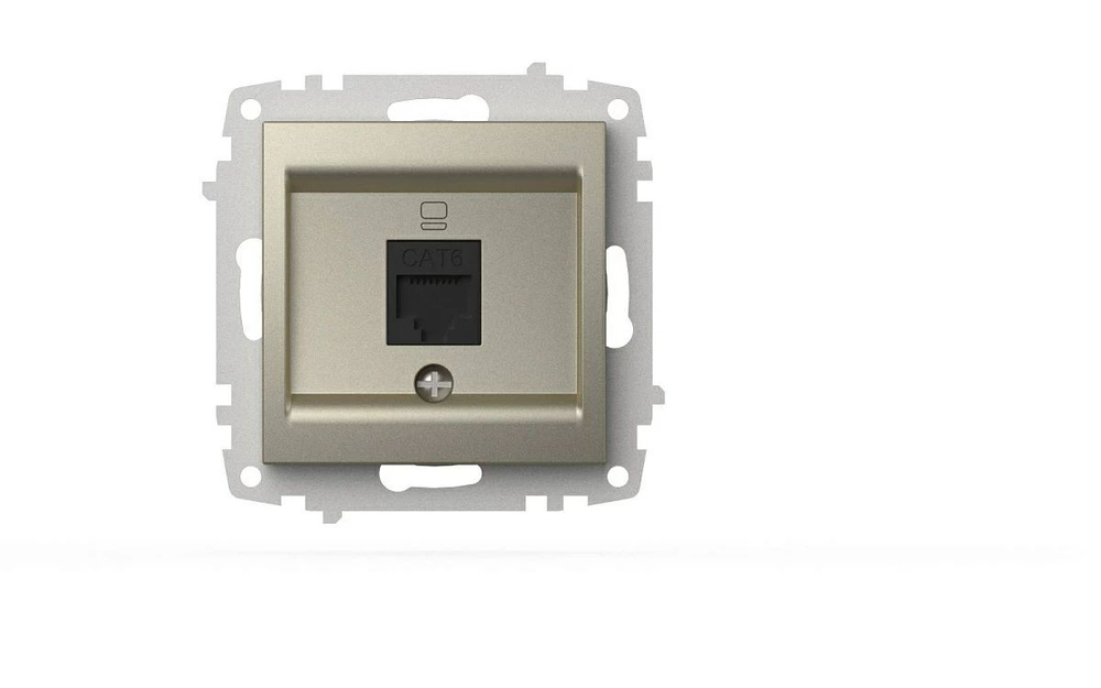 Розетка компьютерная RJ-45 В Рамку Одинарная цвет Титан IP20 Zena Vega EL-BI арт. 609-011400-247