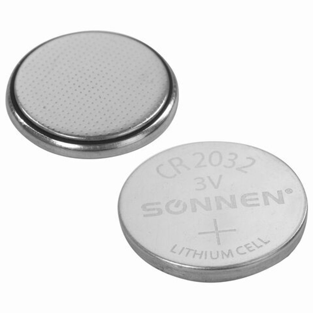 Батарейка литиевая SONNEN Lithium CR2032 "таблетка, дисковая, кнопочная" 1 шт., блистер, 451974