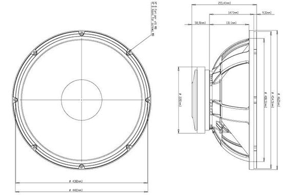 EighteenSound 18LW1400/4 низкочастотный динамик, диаметр 18 дюймов, 1000Вт